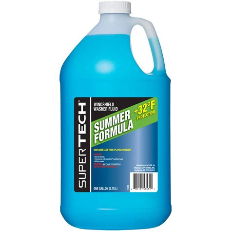 Feb 17, 2024 · This product is a tough blue washer fluid that applies water beading technology to your windshield for greater driving visibility in warmer weather above 32°F. UltraVision WindShield Washer Fluid +32°F highlights: An advanced formula thet quickly and effectively removes dirt, bugs, and grime from your windshield.